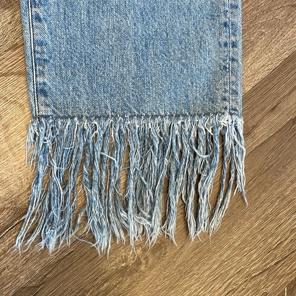 3x1 NYC Brand Distressed Fringe Jeans . Made in USA Great used condition . - Picture 3 of 7